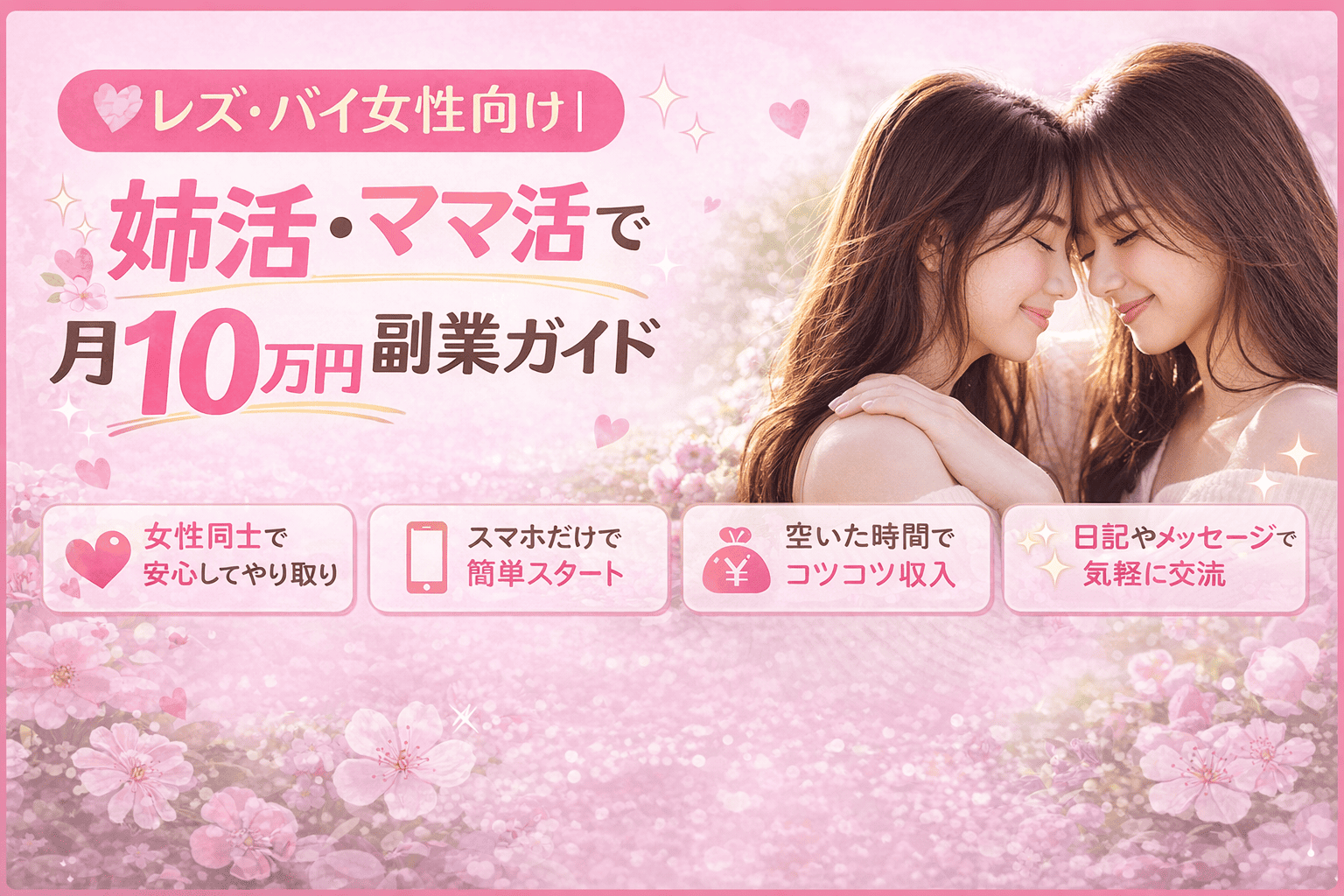 💕レズ・バイ女性向け|姉活・ママ活で月10万円を目指せる副業ガイド